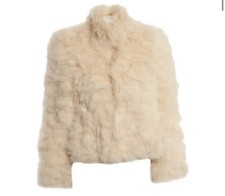 Chloe Turkey Feathers Coat Ivory Colour Size Fr36
