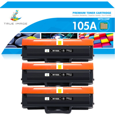 3PK Black Toner Compatible With HP 105A W1105A Laser MFP 137fnw 135a 135w 107w