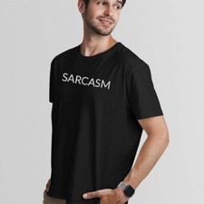 SARCASM UnisexTshirt-Simple Minimal Printed One Liner