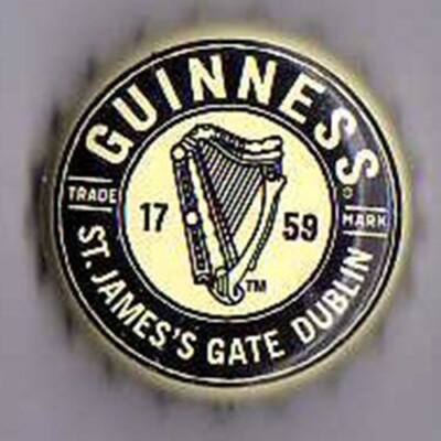 Irish Beer Bottle Top Crown Cap - Guinness Brewery - Dublin (Version a)