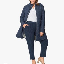 Ellos Women's Plus Size Quilted Zip Jacket Size 32 Puffer Coat