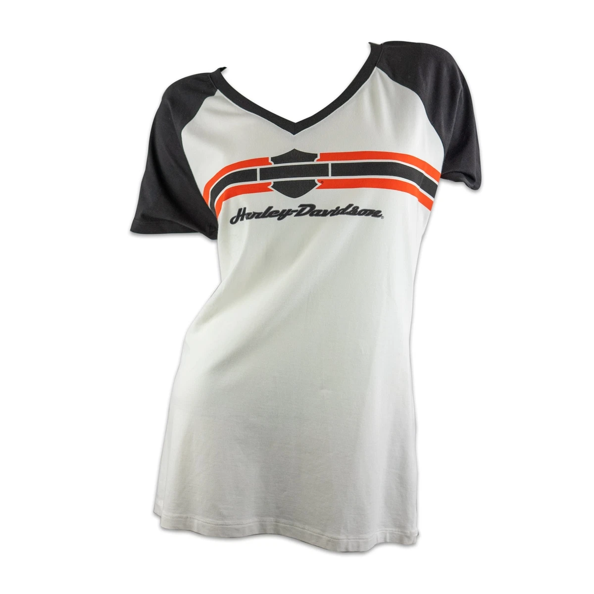 Harley-Davidson® Women's Shirt Short Sleeve Logo Stripe V