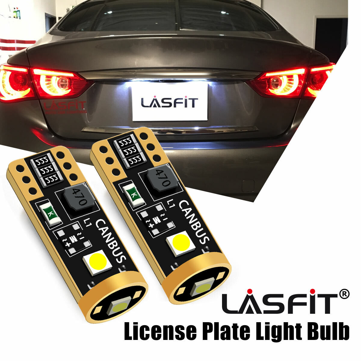 Lasfit T10 194 168 LED Interior & Exterior Light Bulbs, CANBUS