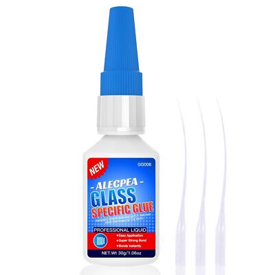 30g Glass Glue - Fast-Curing & Weatherproof Adhesive for Repair, 
