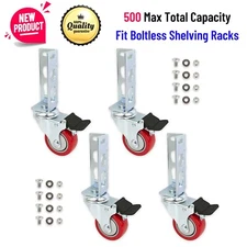 4pcs Heavy Duty Storage Rack Caster Wheels 500lbs Capacity Garage Shelving Unit