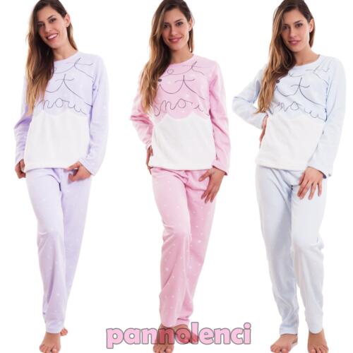 Pijama Mujer Afelpado Ropa Interior Eco Piel Idea Regalo Pantalón Nuevo 8221-MOD - Afbeelding 1 van 4