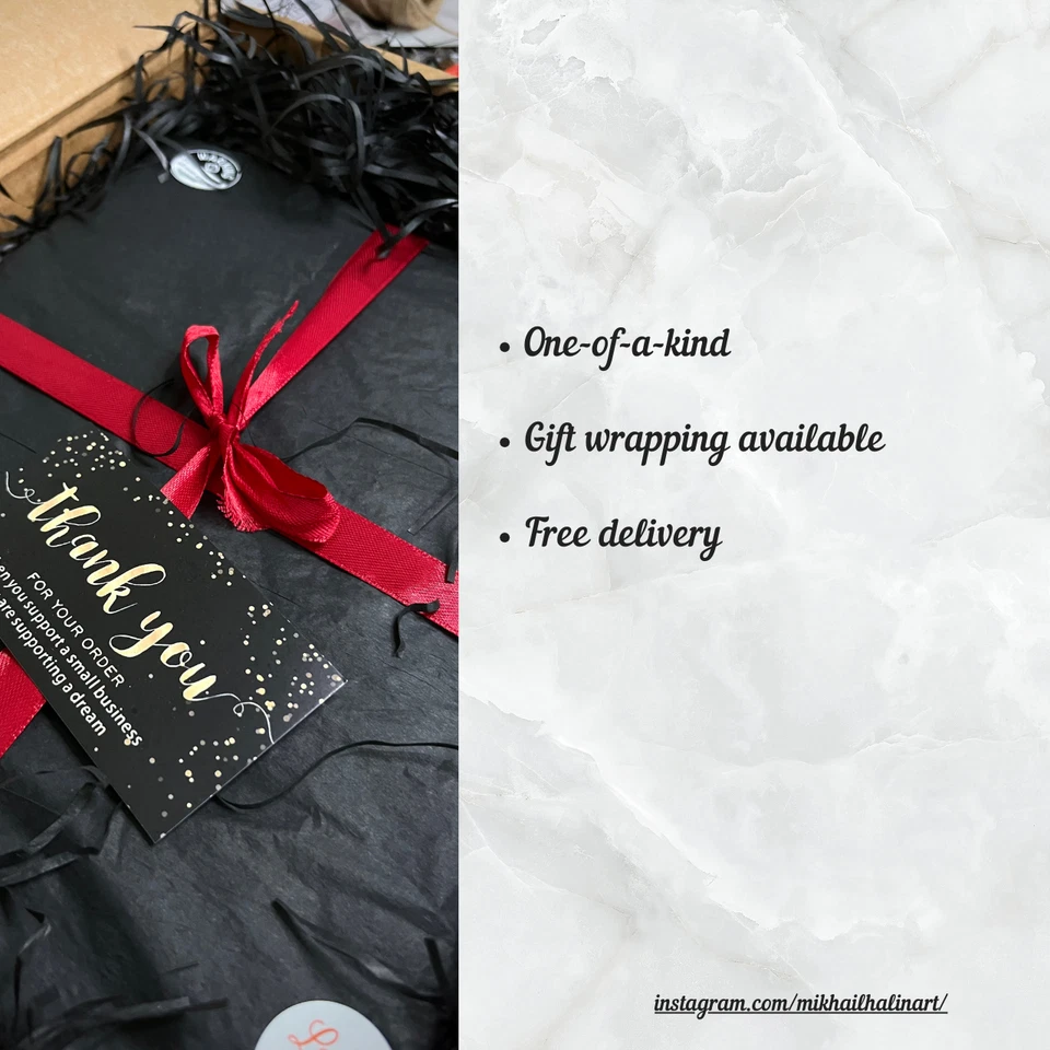 Готический восход солнца оригинальная картина маслом пейзаж на холсте импрессионизм искусство - Изображение 3 из 4