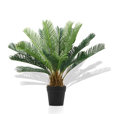 Große künstliche Palme 60 cm Cycas realistische Pflanze Blatt Design UK