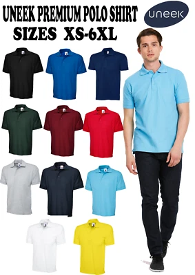 UNEEK PREMIUM PLAIN POLO SHIRT Mens ,Womens Casual Work Top UC102, xs-6xl size