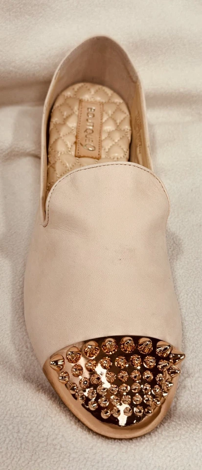 Nuevo Boutique 9 Zapatos Mocasines Planos Tachonados Cuero Gamuza Suave Limitado Yendo 10 Foto 3 de 4