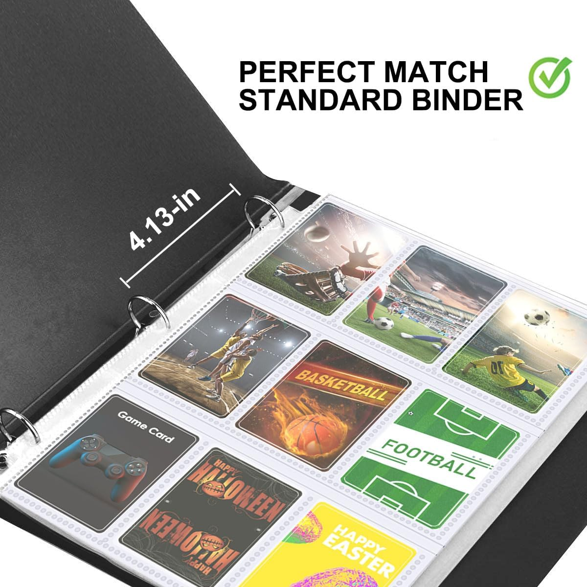 32Pack Trading Card Sleeve Pages 9Pocket Binder Sheets for Sports
