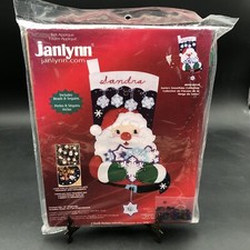 Janlynn Santa's Snowflake Collection 18" Christmas Stocking Kit Felt Sequin Bead