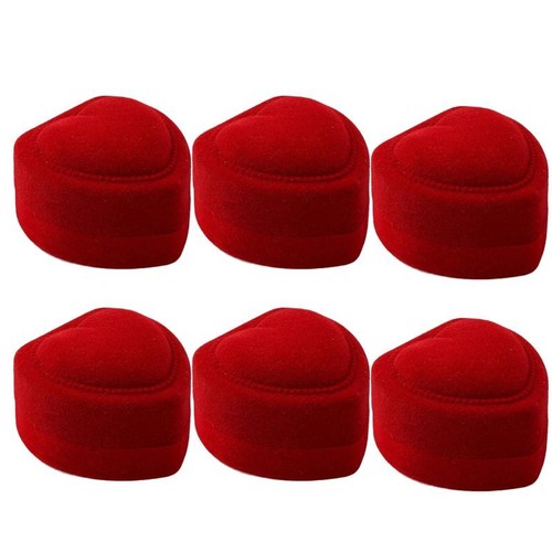 Red Velvet Ring Box - Square Jewelry Case Storage Organizer Earrings Boxs 6PC - Picture 14 of 23