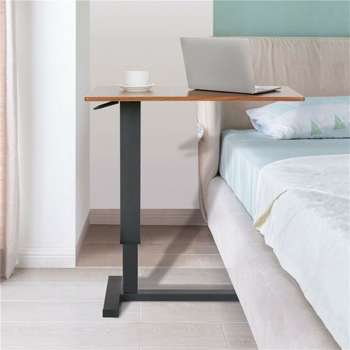 Gas-Lift Adjustable Overbed Table with Wheels Laptop Reading Workstation C Table - Picture 9 of 12