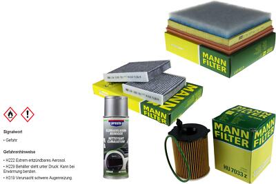 MANN-FILTER Paket + Presto Klima-Reiniger für Citroën C4 Cactus C3 III SX
