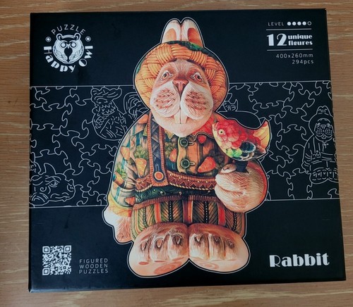 Happy Owl Animals Holzfigurenpuzzle *EINZIGARTIG* Kaninchen Made in Ukraine 294 Teile