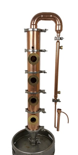 Copper 4' plate column, Distillation, Distillery, Still