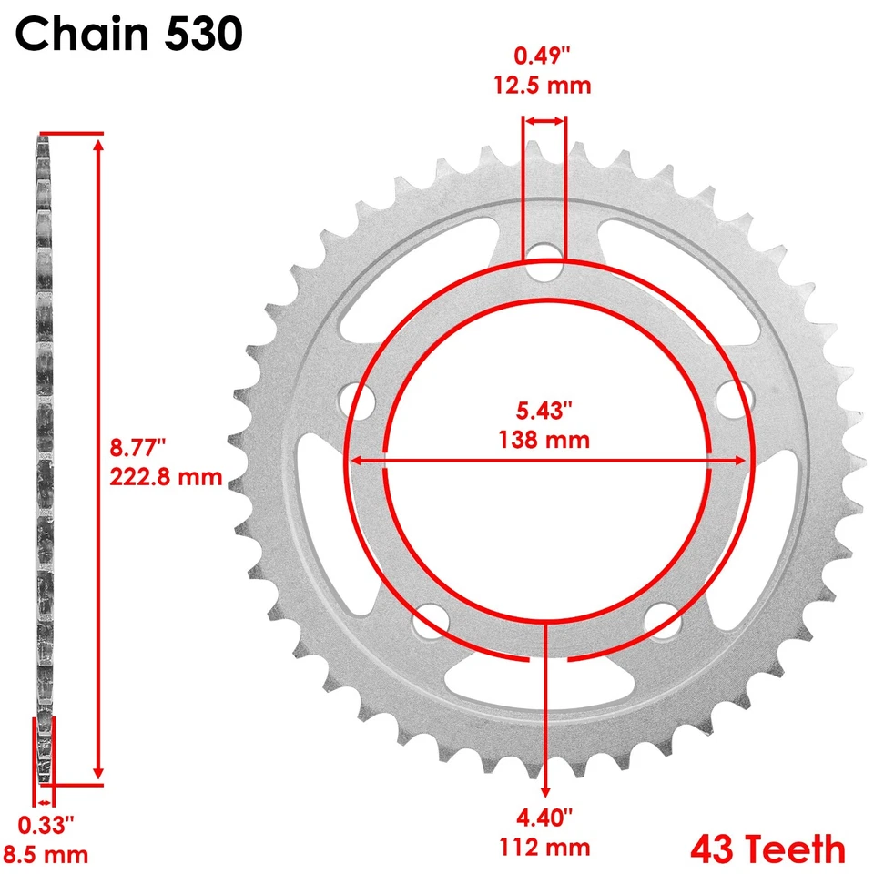 Front & Rear Sprockets Kit for Honda CBR600F2 CBR600F3 CBR600Sjr 1991-1996 - Image 3 of 4