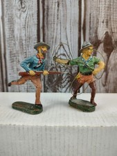 Vtg. Elastolin Cowboy Composition Figures Germany Lot Of Two