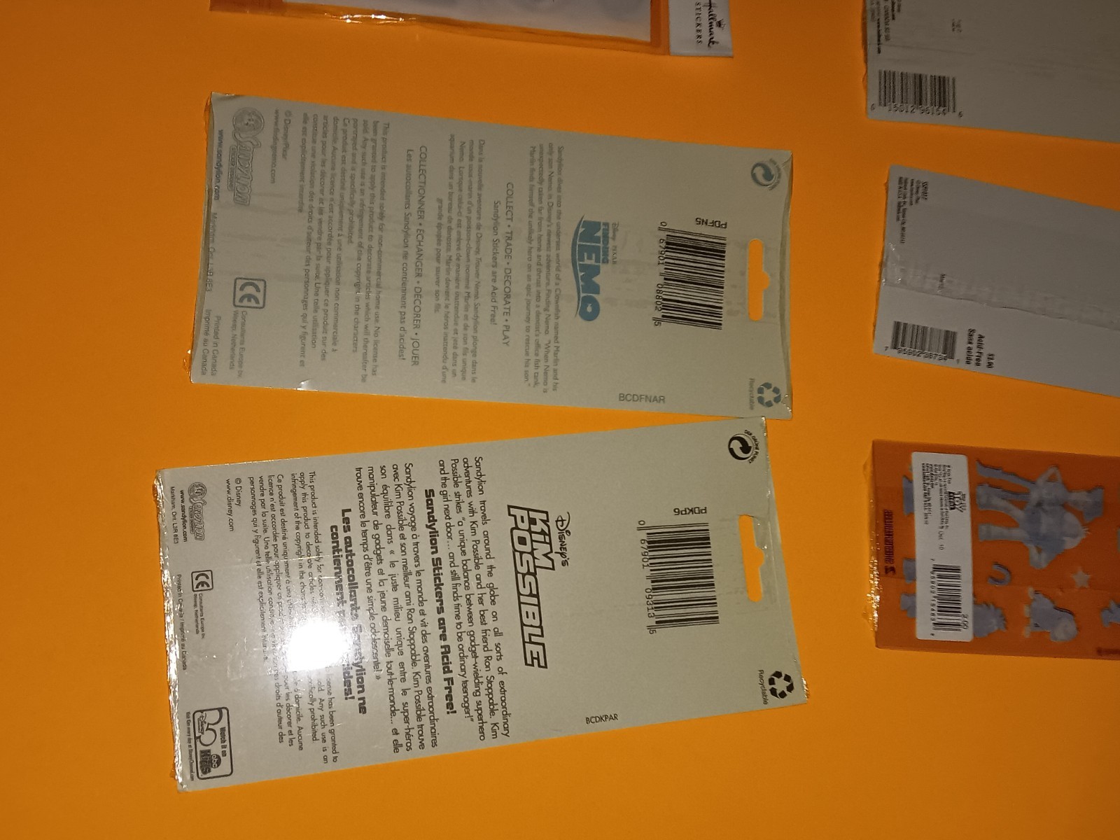 Disney Stickers Toy Story Princess Nemo Etc. Lot Of 8 Packs 2 Sheets Each