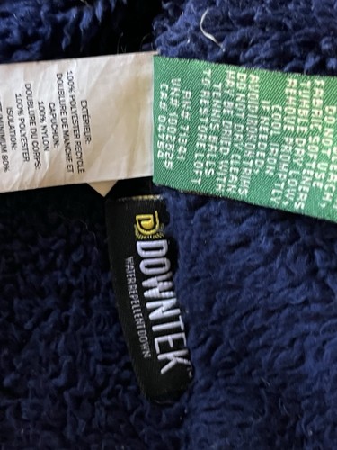 LLBean Downtek Puffer Sherpa Jacket Kids Size M 10-12 Nylon Duvet Down Filled - Picture 11 of 15