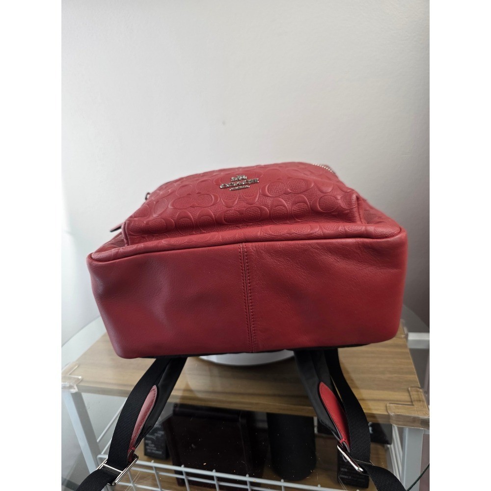 Coach Charlie Medium Backpack Red Embossed Signature C  display picture 3
