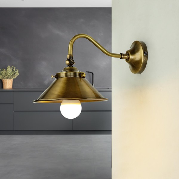Wandlampe Wandleuchte Innen Messing Massiv Verstellbar E14 In Bronze Hell-image