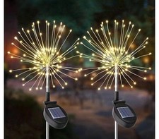 Set 2 Luci Fuochi d'artificio Giardino 150 LED Lucine Esterno Energia Solare