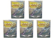 5 Packs Dragon Shield Classic Clear Standard Size 100 ct Card Sleeves Value Bund
