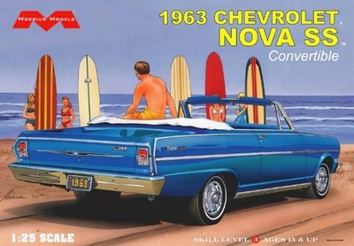 Moebius Models 1963 Chevrolet Nova SS Convertible Model Kit 1:25 Scale   2318