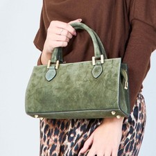  Borsa a Mano Dainty Suede Strutturata In Vera Pelle Di Vitello Scamosciata 