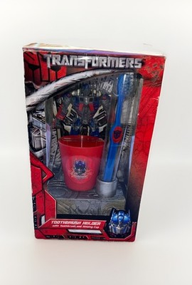 Transformers Toothbrush Holder With Toothbrush And Rinsing Cup Hasbro 2007