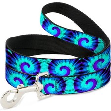 Dog Leash Tie Dye Swirl Purples/Blues WIDE 1.5"