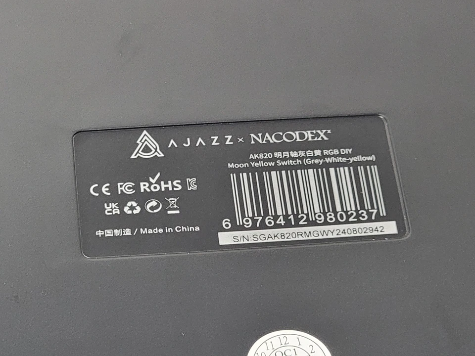 Ajazz x Nacodex AK820 RGB Mechanical Keyboard – Moon Yellow Switch – Grey/White - Image 4 of 4