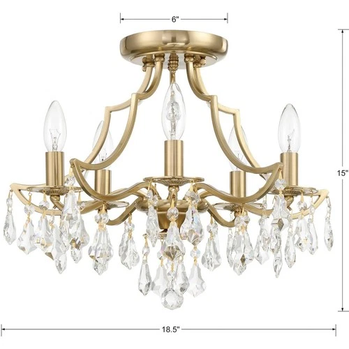 Crystorama 5930-VG-CL-MWP Cedar Semi-Flush Mount Vibrant Gold - Picture 6 of 8