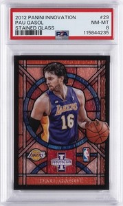 2012 PANINI INNOVATION STAINED GLASS #29 PAU GASOL PSA 8
