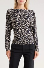 A.L.C. Women's Tyler White Floral Boat Neck Top NWT Medium Preppy Sophisticated