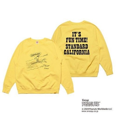 Standard California x Peanuts Snoopy Cowabunga Crew Sweatshirt Yellow S-XL