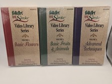 Folk Art One Stroke Video Library VHS Dewberry Vol 1/2/3 Flowers/Fruits/Animals