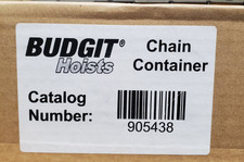 905438 Budgit metal chain container- with bracket hardware