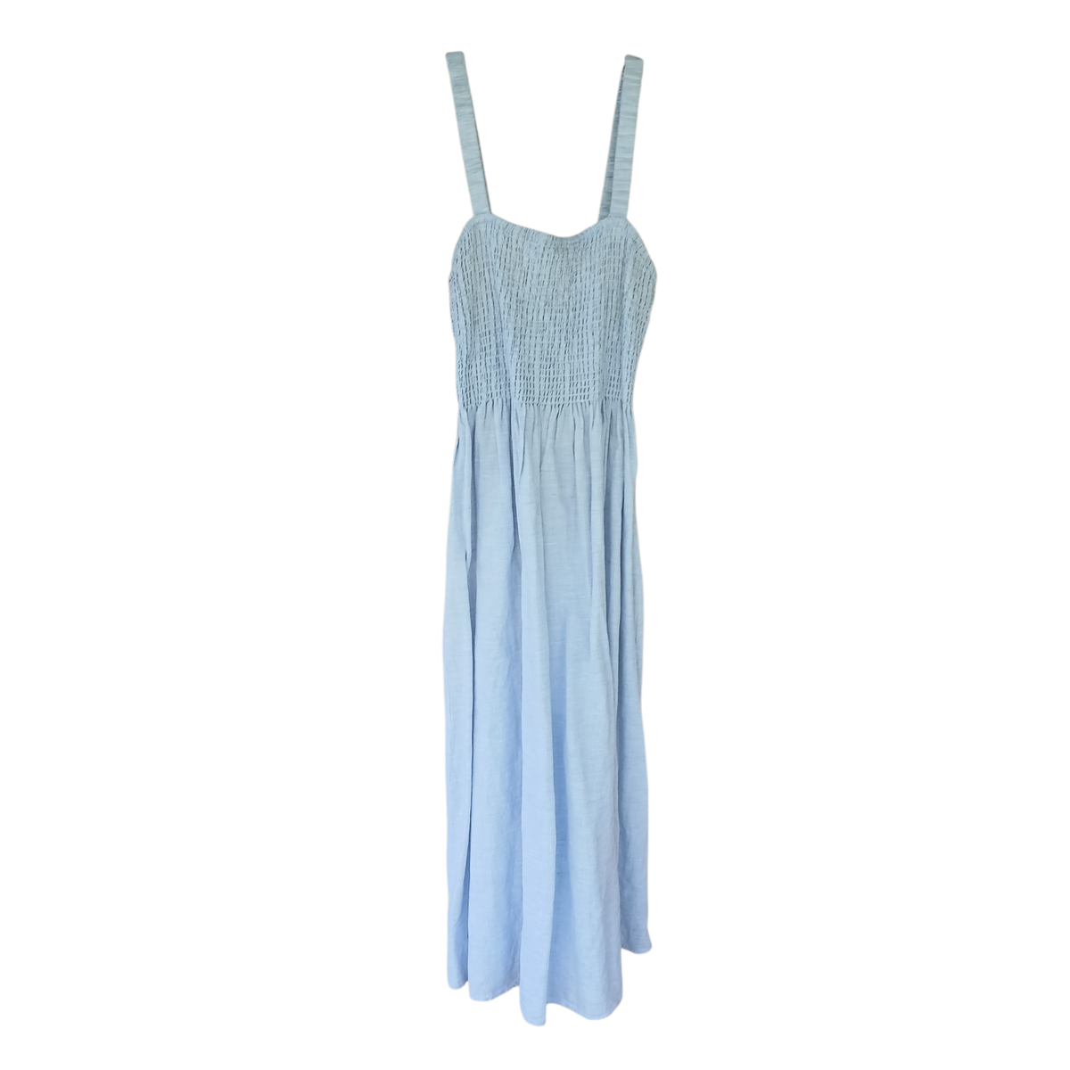 J. Crew Women's Smocked Beach Dress Maxi Fit & Flare Linen Blend Blue Medium | eBay J. Crew Women's Smocked Beach Dress Maxi Fit & Flare Linen Blend Blue Medium | eBay