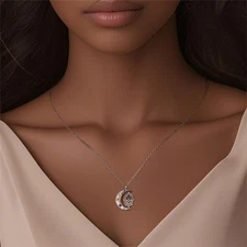 PANDACH 925 Sterling Silver Crescent Moon Charm Necklace For Women Jewelry Gifts