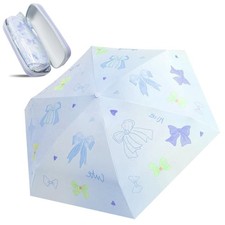 Mini Travel Folding Umbrella - Small Compact Sun Retractable Umbrella with Ca...