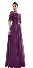 Marsoni M286 Mother of the Bride/Groom Dress Size 14 Eggplant NEW Unaltered