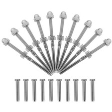 10 Sets Stainless Steel Wire Rope Clamp Cable Rail Kits for Decks