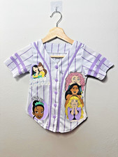 Disney Princess Shine 4/5 Girls Kids Jersey Kids Clothing Purple Stripes Button