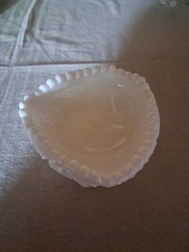 Vintage Fostoria Winburn Pattern Milk Glass Open Jam Jelly Server - Oval Compote