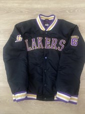 NBA Los Angeles Lakers James #6 Black Button-Up Jacket with Logos