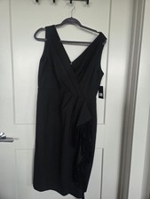 Black Cocktail Dress with Fringe Detail