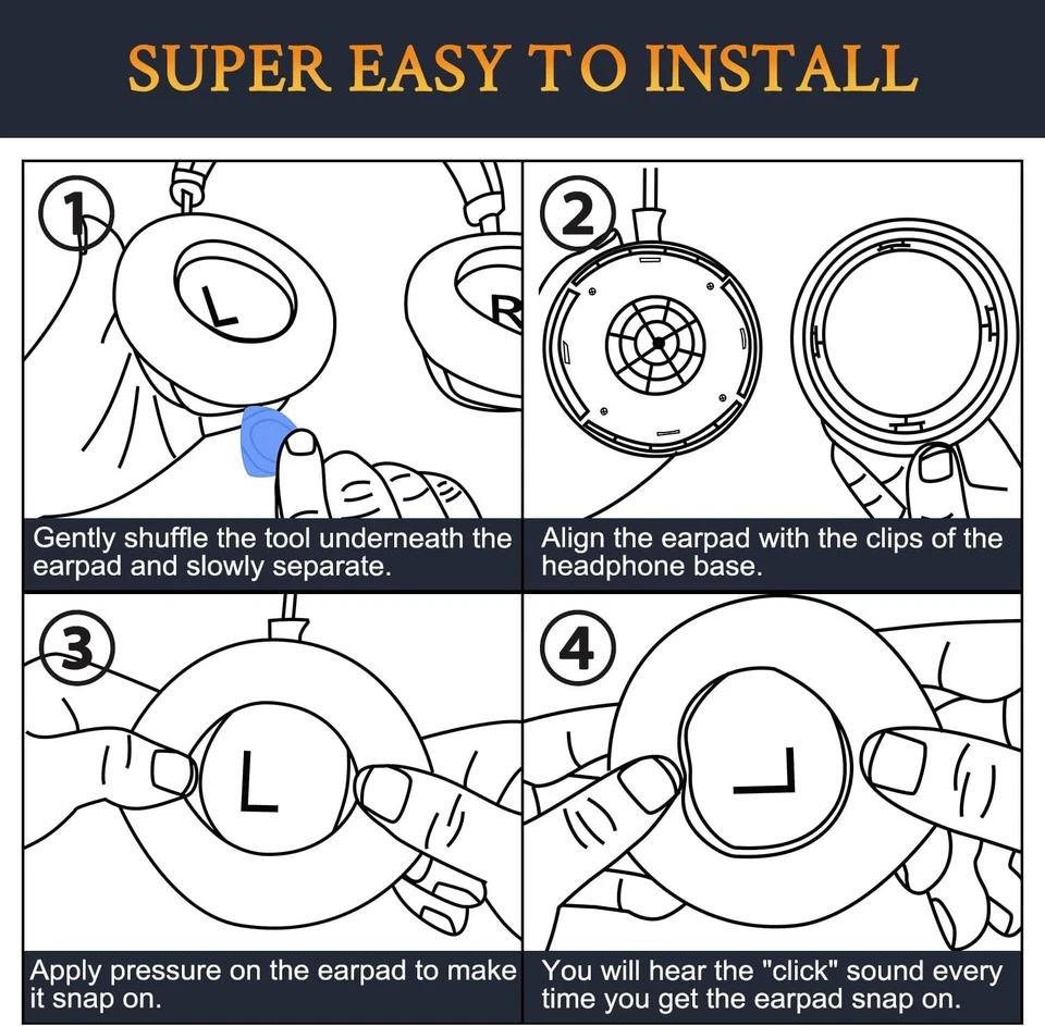 🎧 Replacement Ear Pads Cushions for Plantronics BackBeat Pro Wireless Headset - Image 3 of 4